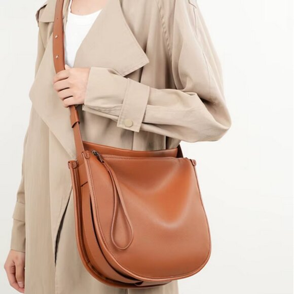 Luxury Genuine Cowhide Leather Tote Shoulder Crossbody Bag Large Capacity - Picture 7 of 15